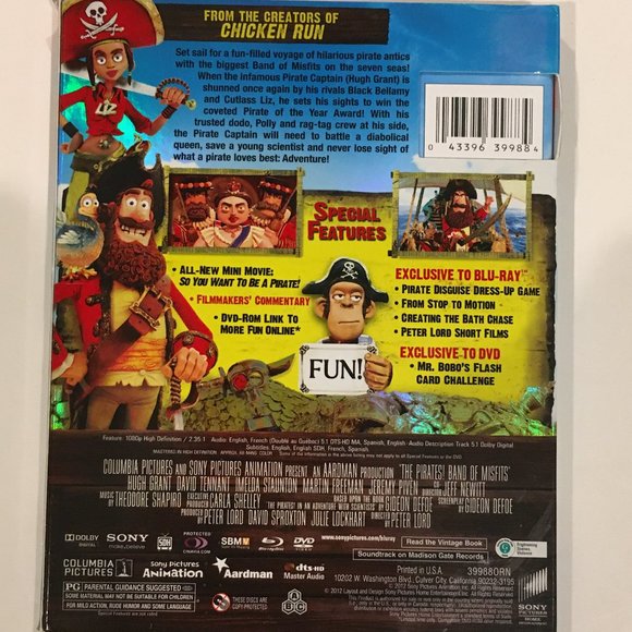 Columbia/Sony THE PIRATES! BAND OF MISFITS Blu-Ray & DVD Set - Picture 4 of 5